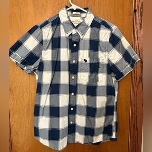 Abercrombie & Fitch Blue and White Checkered Men's Shirt